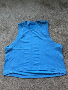 lululemon athletica Bright Blue Sleeveless Crop Tank